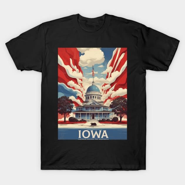 Iowa United States of America Tourism Vintage Poster T-Shirt by TravelersGems